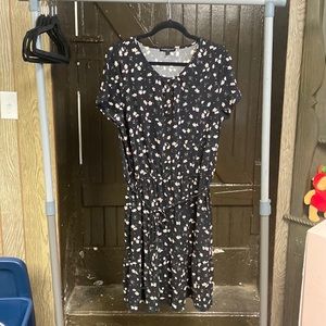 Banana Republic black floral large dress